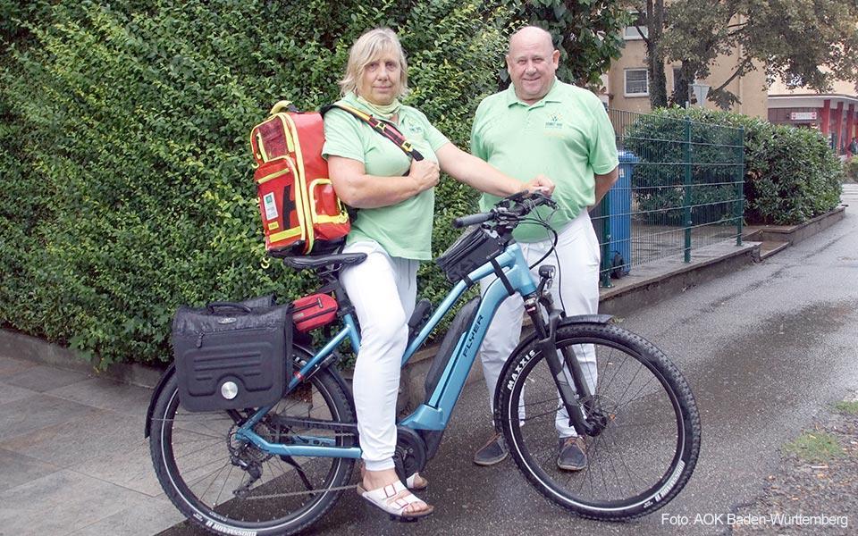 VERAH-E-Bike_960x600 VERAH Andrea Schreiter aus Pforzheim entlastet ihren Chef Dr. Peter Engeser durch die Übernahme von Routinehausbesuchen.